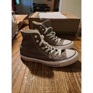 Men 7 / Women 9 Converse Chuck Taylor All-Star Gray White High Top Sneakers